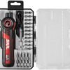 SKIL Twist 2.0 Rechargeable 4V Screwdriver with Pivoting Head, Torque Setting, USB-C Charging Cable, 28 PC Bit Set & Carrying Case- SD5619-02
