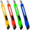 4 Pack Box Cutter, 9mm Snap-off Utility Knife, Box Cutter Retractable for Opening Packages Cartons, Box Opener, Disposable Razor Knife Exacto Knife Perfect for Office and Home use 4 Pack Box Cutter, 9mm Snap-off Utility Knife, Box Cutter Retractable for Opening Packages Cartons, Box Opener, Disposable Razor Knife Exacto Knife Perfect for Office and Home use