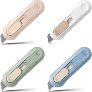 4pcs Utility Knife Box Cutters, Retractable Letter Opener, Sharp Cartons Cardboard Cutter Razor Knife for Christmas, Smooth Mechanism Perfect for Office and Home Use 4pcs Utility Knife Box Cutters, Retractable Letter Opener, Sharp Cartons Cardboard Cutter Razor Knife for Christmas, Smooth Mechanism Perfect for Office and Home Use