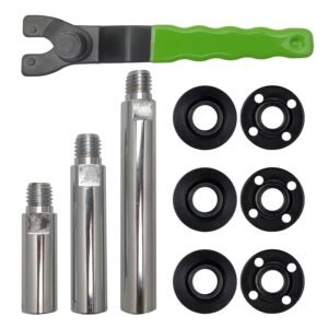 5/8"-11 Angle Grinder Extension Shaft Connecting Rod with Grinder Adjustable Spanner Wrench Flange Nut kit Car Polisher Airway Buff Extender Rotary Extension Kit (3" & 4" & 5.5")