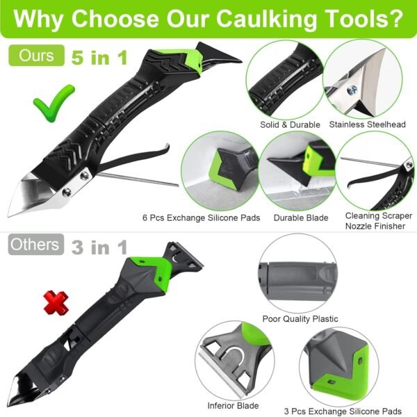 5 in 1 Caulking Tool Goopreen Review for Seamless Sealant Finishing and Removal 5 in 1 Caulking Tool Goopreen Review for Seamless Sealant Finishing and Removal