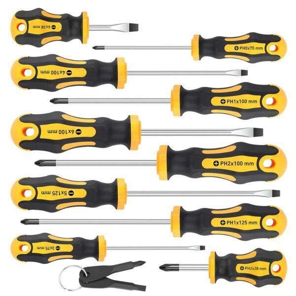 Amartisan 10-Piece Magnetic Screwdrivers Set, 5 Phillips and 5 Slotted Tips Professional Cushion Grip Screwdriver Set Amartisan 10-Piece Magnetic Screwdrivers Set, 5 Phillips and 5 Slotted Tips Professional Cushion Grip Screwdriver Set