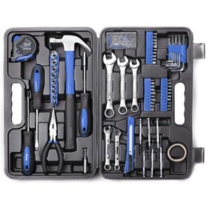 CARTMAN 148Piece Tool Set General Household Hand Tool Kit with Plastic Toolbox Storage Case Blue