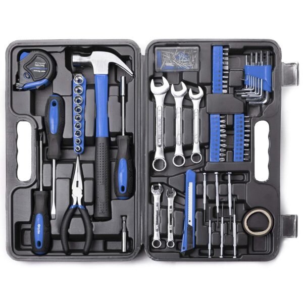 CARTMAN 148Piece Tool Set General Household Hand Tool Kit with Plastic Toolbox Storage Case Blue