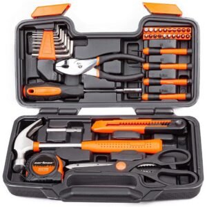 CARTMAN 39 Piece Tool Set General Household Hand Kit with Plastic Toolbox Storage Case Orange CARTMAN 39 Piece Tool Set General Household Hand Kit with Plastic Toolbox Storage Case Orange