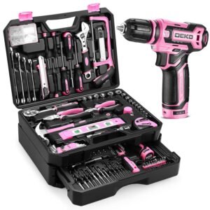 Pink Tool Kit Box Drill Set:DEKOPRO Home Mechanic Toolbox with 12V Power Cordless Drill Hand Repair Tools Sets Combo Kits Storage Organizer Drawer Case for Men & Women Pink Tool Kit Box Drill Set:DEKOPRO Home Mechanic Toolbox with 12V Power Cordless Drill Hand Repair Tools Sets Combo Kits Storage Organizer Drawer Case for Men & Women
