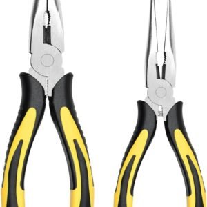 Premium Long Needle Nose Pliers- 8” & 6‘’, Paper Clamp Precision, High Carbon Steel, Soft Grip with Wire Cutter, Long Nose Cutting Pliers for Home, Fishing, Jewelry, Crafts,2pcs Premium Long Needle Nose Pliers- 8” & 6‘’, Paper Clamp Precision, High Carbon Steel, Soft Grip with Wire Cutter, Long Nose Cutting Pliers for Home, Fishing, Jewelry, Crafts,2pcs