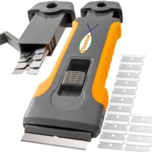 Razor Blade Scraper Tool with 15pcs Extra Blades, Cleaning Razor Scraper for Glass, Glass Top Stove Scraper for Oven Door, Cooktop Scraper, Glass Scraper Cleaning Paint from... Razor Blade Scraper Tool with 15pcs Extra Blades, Cleaning Razor Scraper for Glass, Glass Top Stove Scraper for Oven Door, Cooktop Scraper, Glass Scraper Cleaning Paint from...