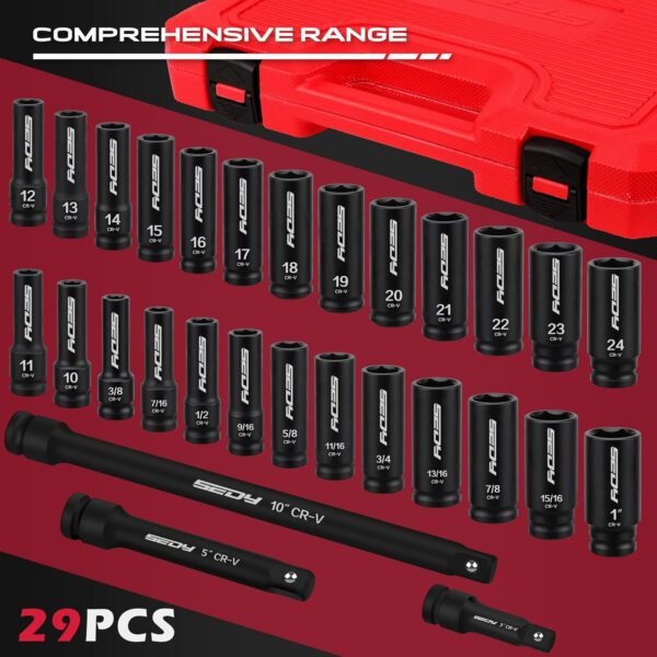 Review of SEDY 29-Piece 1/2 Drive Impact Socket Set with SAE and Metric Sizes
