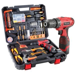 Tool Set with Drill, 108Pcs Cordless Drill Household Power Tools Set with 16.8V Lithium Driver Claw Hammer Wrenches Pliers DIY Accessories Tool Kit Tool Set with Drill, 108Pcs Cordless Drill Household Power Tools Set with 16.8V Lithium Driver Claw Hammer Wrenches Pliers DIY Accessories Tool Kit